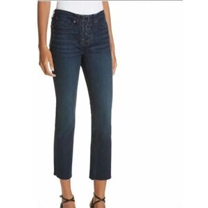 𝅺veronica BEARD Carolyn Lace-up Baby Boot Jeans In Midnight Size 28 EUC